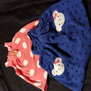 Lot of 3 - Fuzzy Fleece Dresses and Pant -  3 Months Size